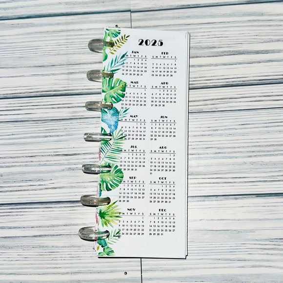 Planner tropical palm leaves monstera inserts extension pack 6 months - Picture 8 of 8